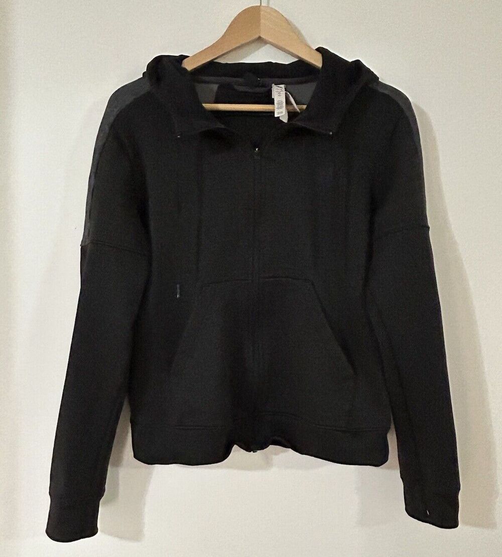 Adidas Women's TI Full Zip Up Hoodie Jacket Black/Gray CE9995 Size Medium